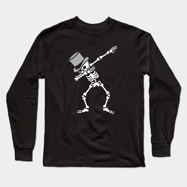 Dab Skeleton Bachelor party wedding high hat Long Sleeve T-Shirt by LaundryFactory